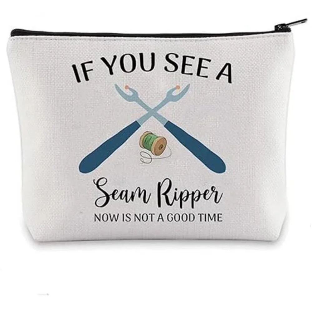 Quilting Gift Sewing Makeup Bag for Sewing Lover Cosmetic Bag with Zipper